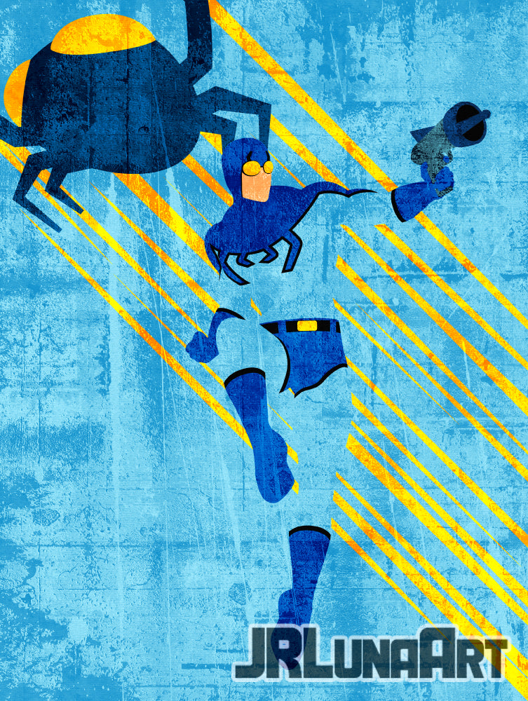 Minimalist Art Print - Blue Beetle