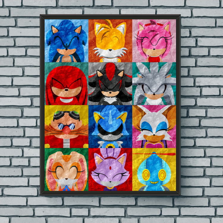 Collage Art Print - Sonic the Hedgehog
