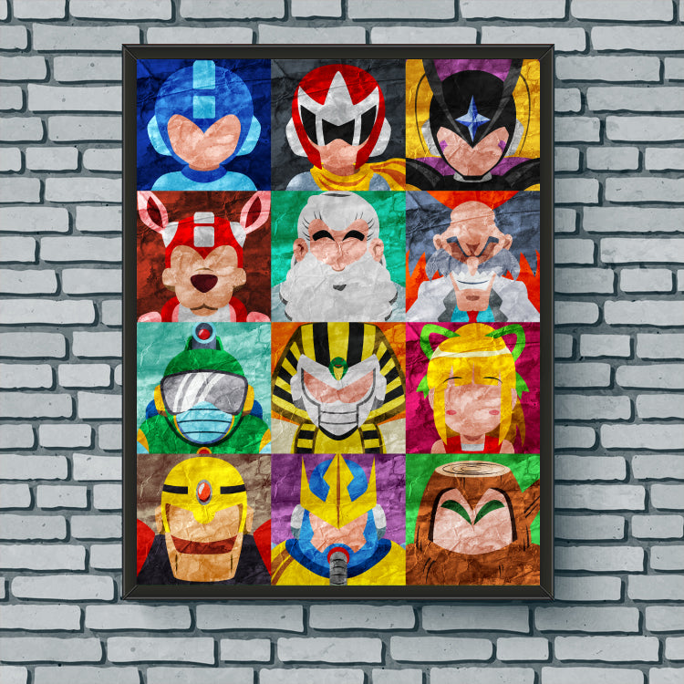 Collage Art Print - Mega Man