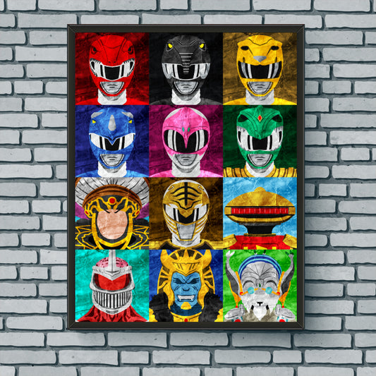 Collage Art Print - Power Rangers