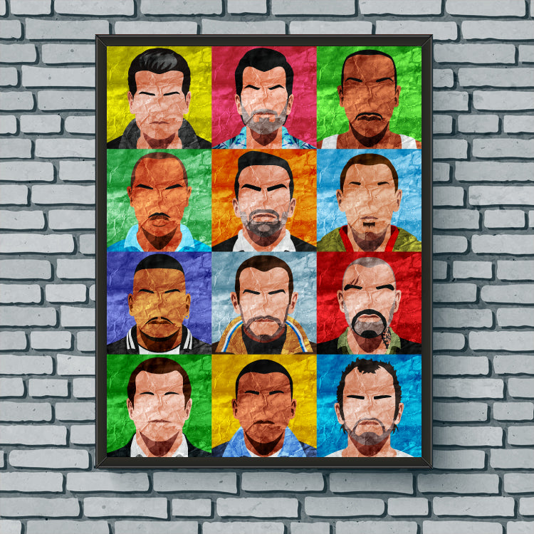 Collage Art Print - Grand Theft Auto
