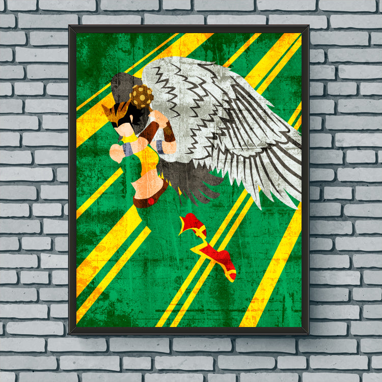 Minimalist Art Print - Hawkgirl