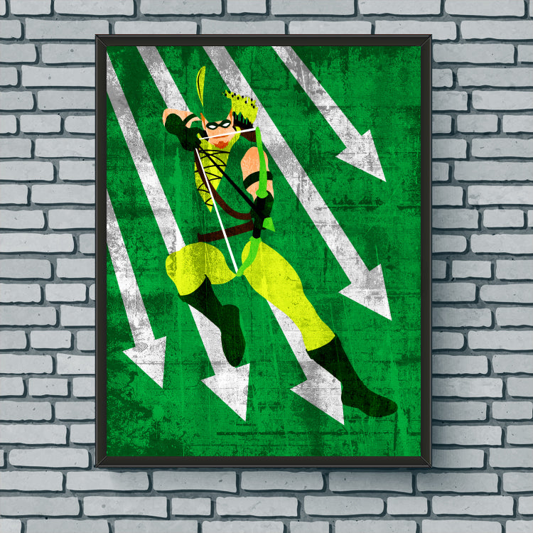 Minimalist Art Print - Green Arrow