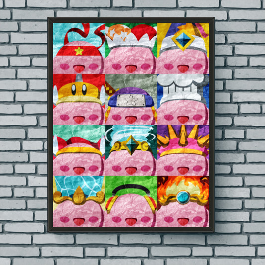 Collage Art Print - Kirby Hats