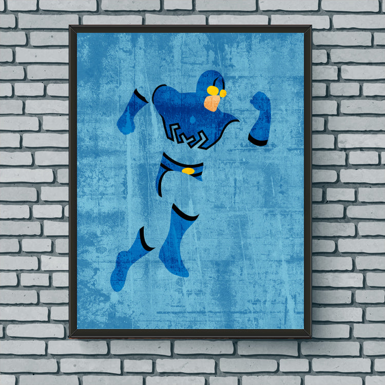 Minimalist Art Print - Blue Beetle