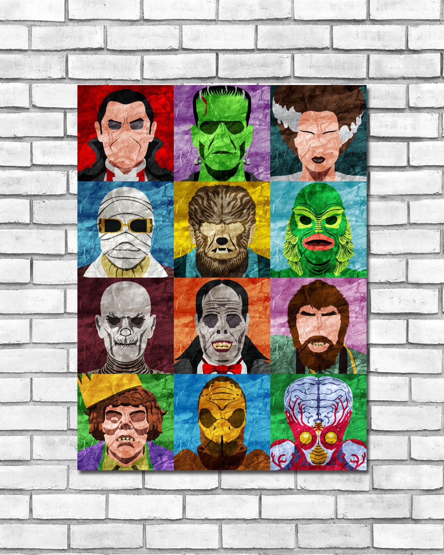 Collage Art Print - Classic Monsters