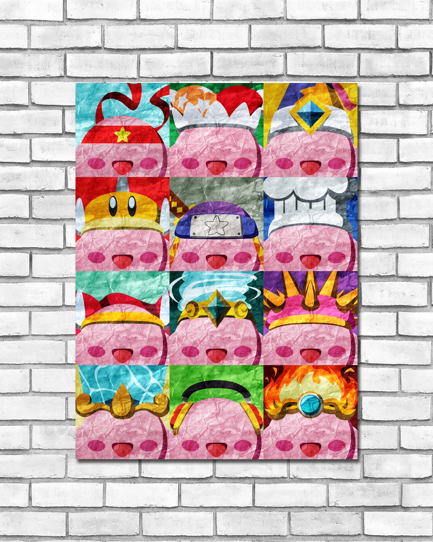 Collage Art Print - Kirby Hats