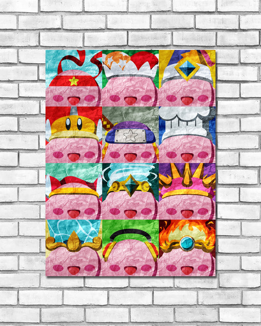 Collage Art Print - Kirby Hats