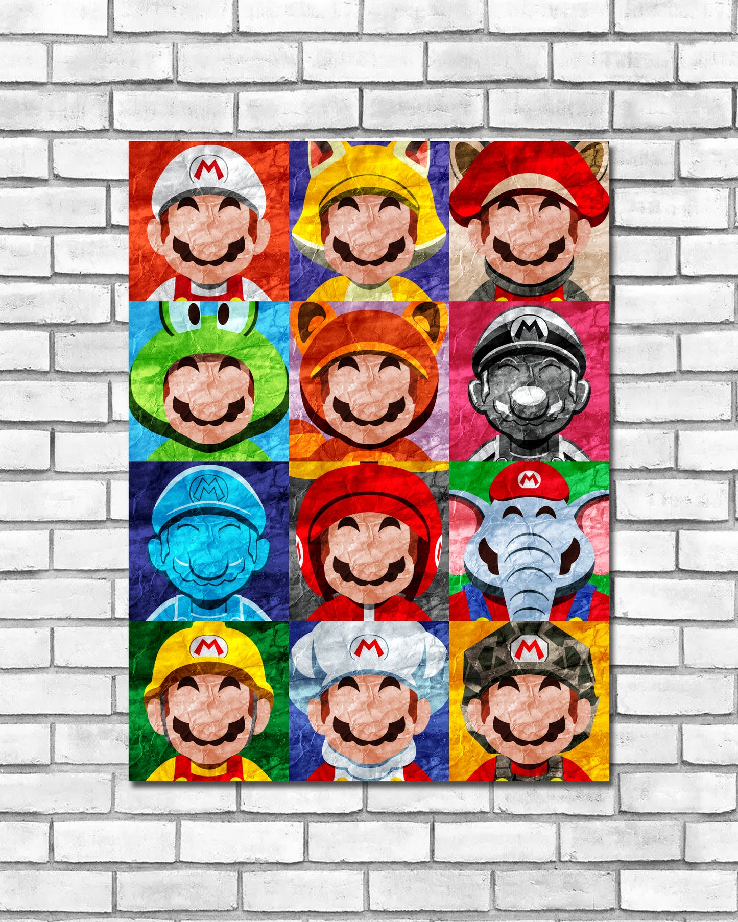Collage Art Print - Mario Power Ups