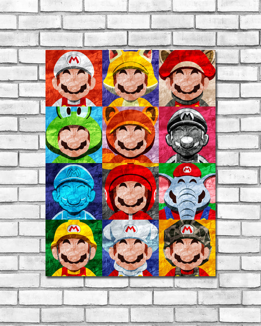 Collage Art Print - Mario Power Ups