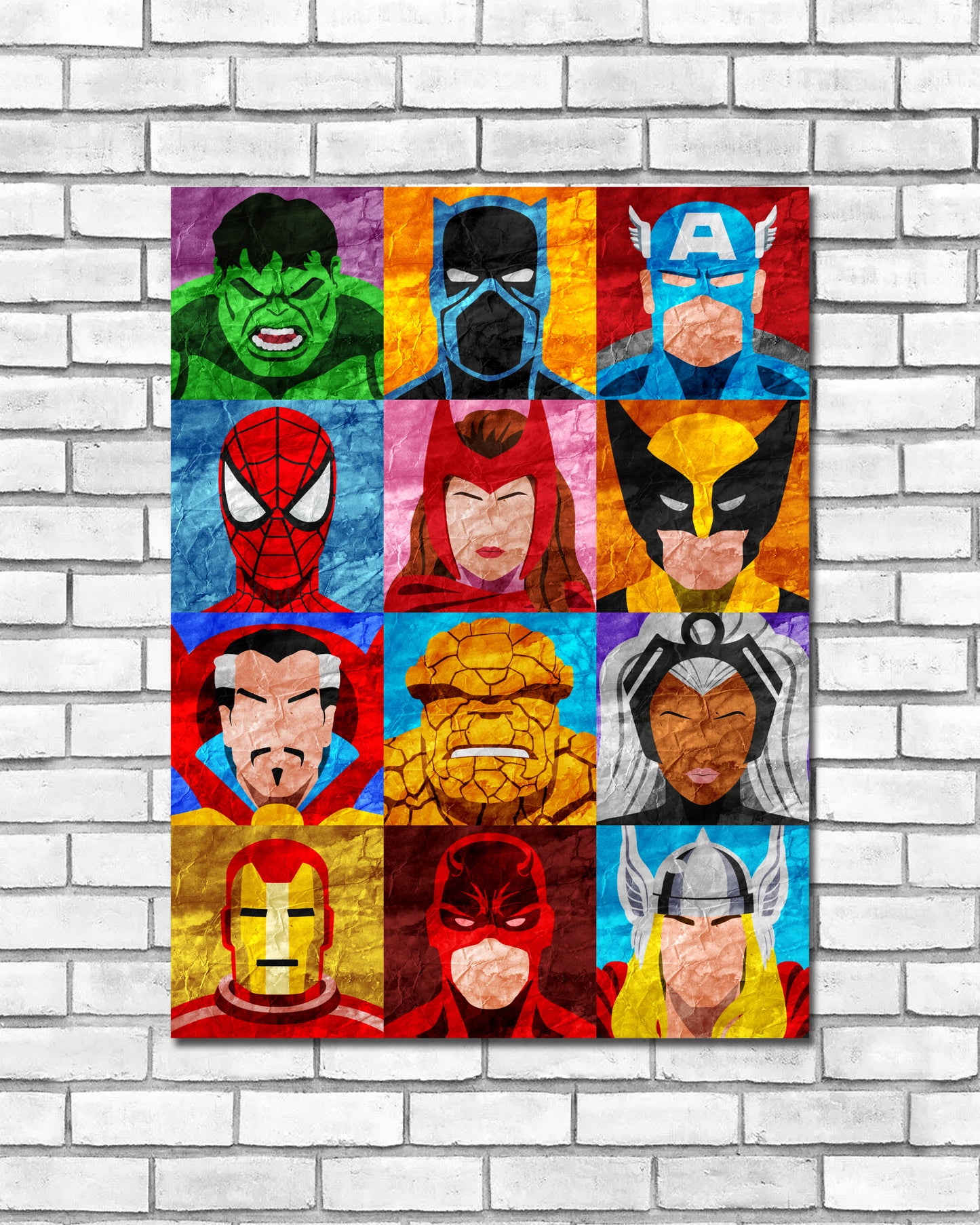 Collage Art Print - Marvel Heroes