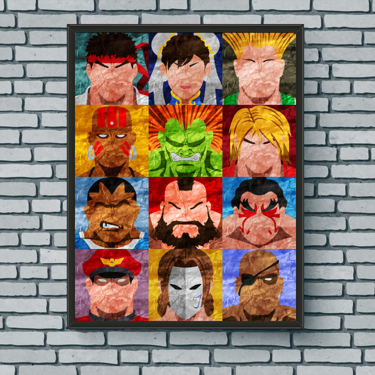 Collage Art Print - Street Fighter