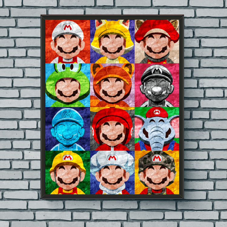 Collage Art Print - Mario Power Ups