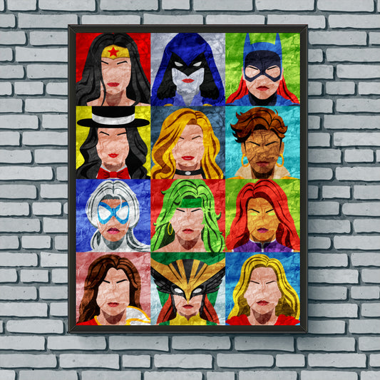 Collage Art Print - DC Women
