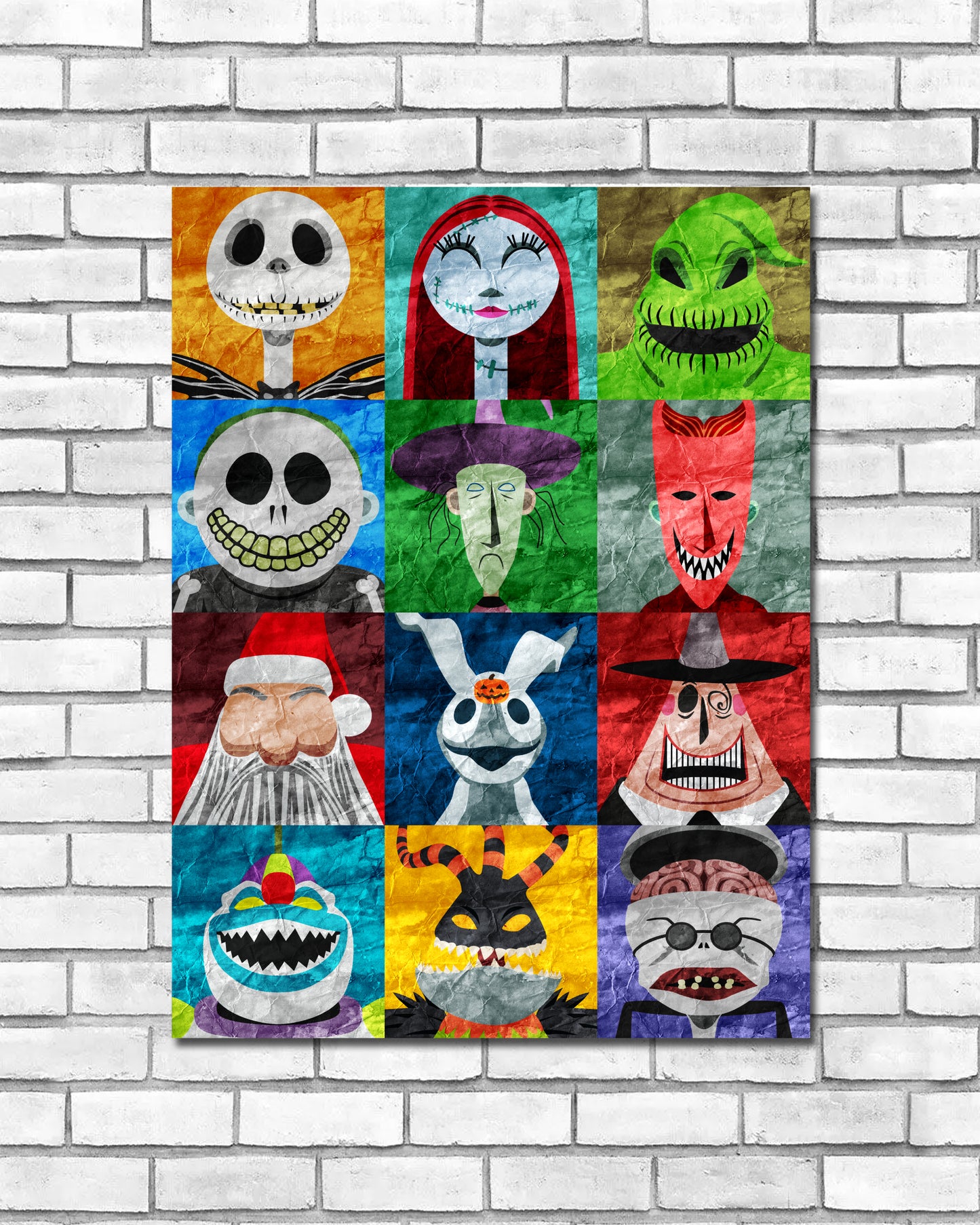Collage Art Print - Nightmare Before Christmas